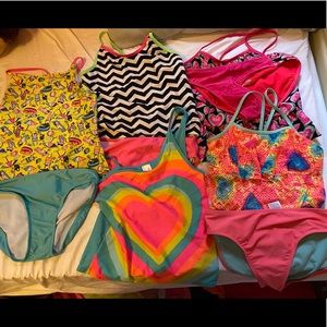 Tankini lot 5 tops 4 bottoms 14-16 XL Girls